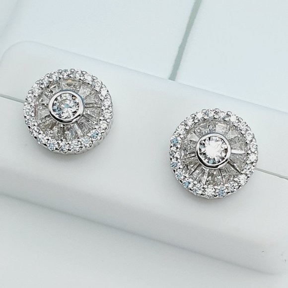 925 Sterling Silver Cubic Zirconia Earrings, U19254783 - Picture 4 of 11